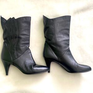 🍀Last Chance🍀80's Vintage Black Leather Boots